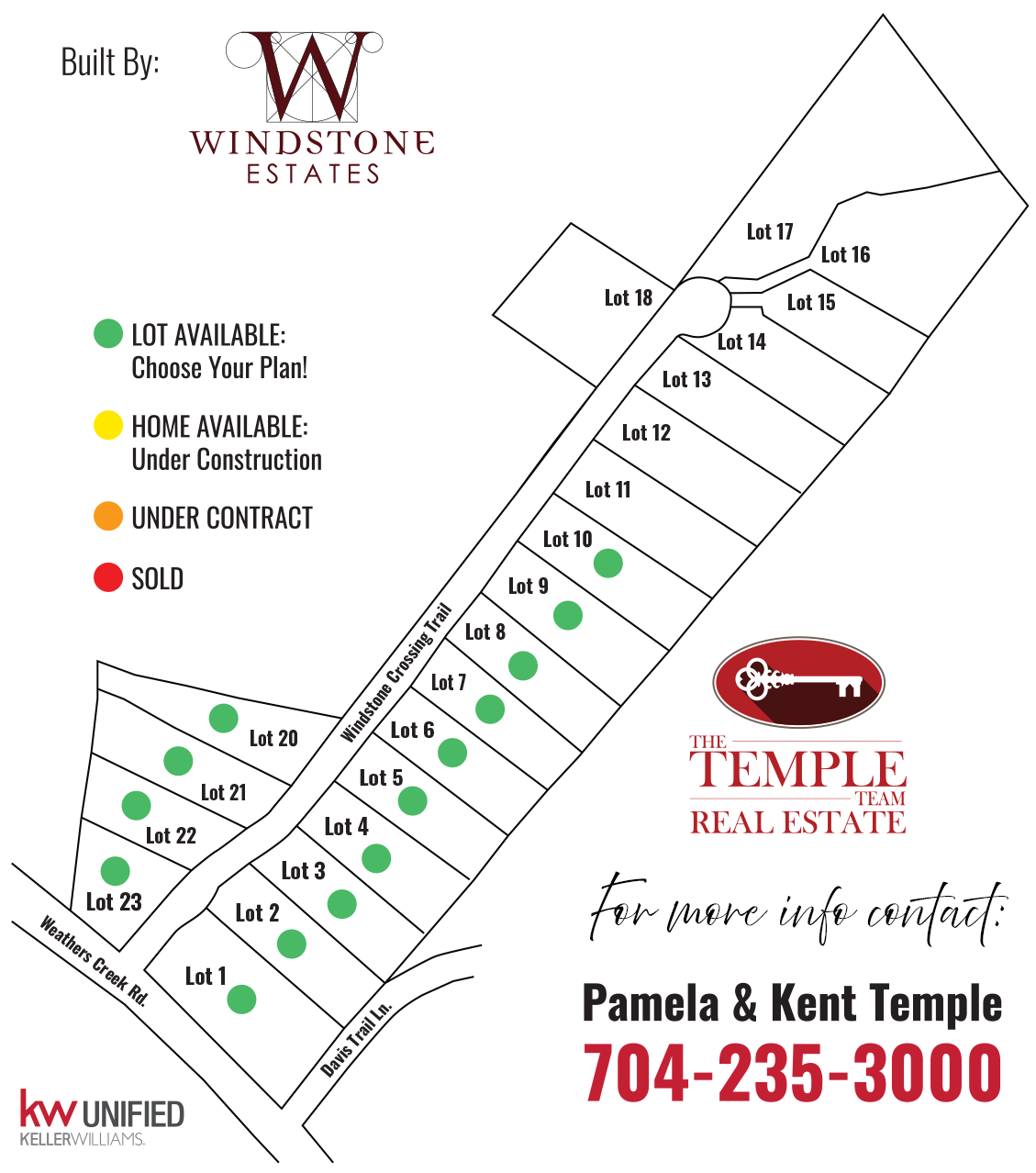 Map of Available Lots in Windstone at Weathers Creek